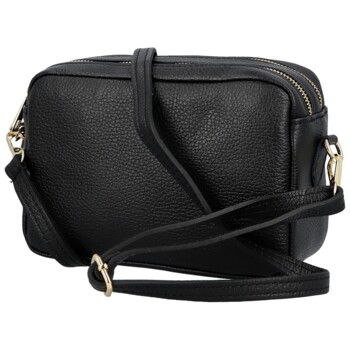 Dámská kožená crossbody kabelka černá - Delami Vera Pelle Maevis