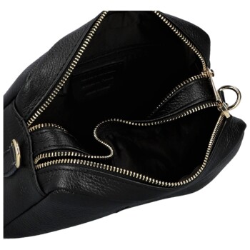 Dámská kožená crossbody kabelka černá - Delami Vera Pelle Maevis