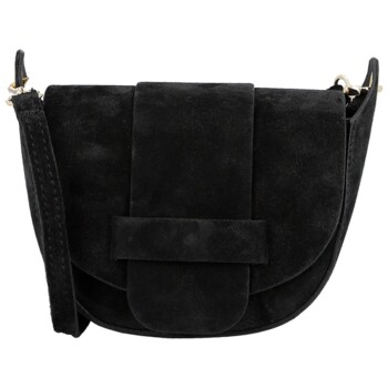 Dámská kožená crossbody kabelka černá - Delami Vera Pelle Ylla