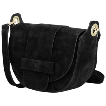 Dámská kožená crossbody kabelka černá - Delami Vera Pelle Ylla