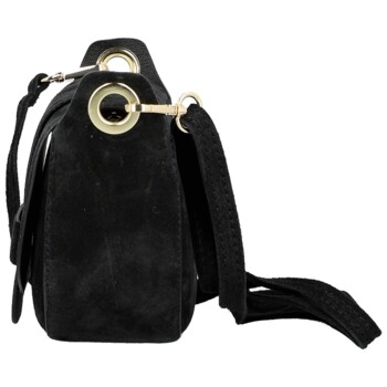 Dámská kožená crossbody kabelka černá - Delami Vera Pelle Ylla