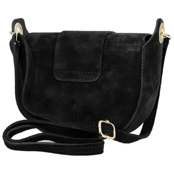 Dámská kožená crossbody kabelka černá - Delami Vera Pelle Ylla