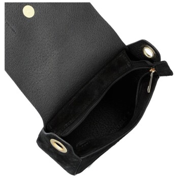 Dámská kožená crossbody kabelka černá - Delami Vera Pelle Ylla