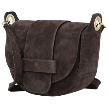 Dámská kožená crossbody kabelka tmavě hnědá - Delami Vera Pelle Ylla