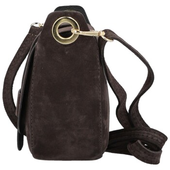 Dámská kožená crossbody kabelka tmavě hnědá - Delami Vera Pelle Ylla