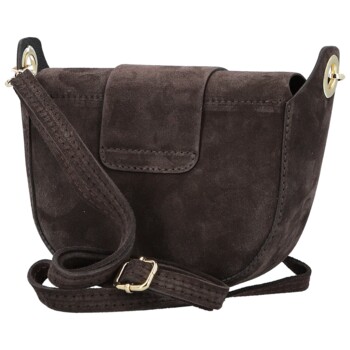 Dámská kožená crossbody kabelka tmavě hnědá - Delami Vera Pelle Ylla