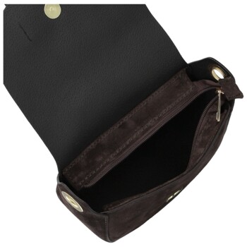 Dámská kožená crossbody kabelka tmavě hnědá - Delami Vera Pelle Ylla