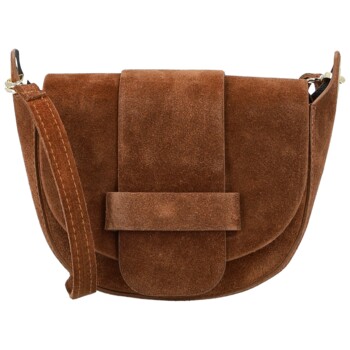 Dámská kožená crossbody kabelka koňaková - Delami Vera Pelle Ylla
