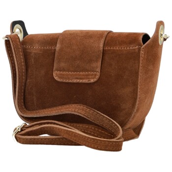 Dámská kožená crossbody kabelka koňaková - Delami Vera Pelle Ylla