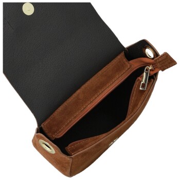 Dámská kožená crossbody kabelka koňaková - Delami Vera Pelle Ylla
