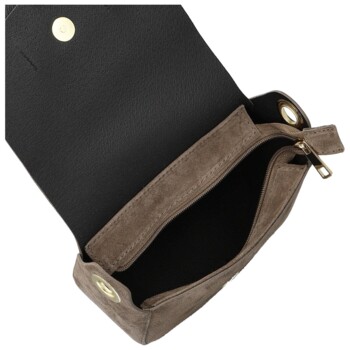 Dámská kožená crossbody kabelka taupe - Delami Vera Pelle Ylla