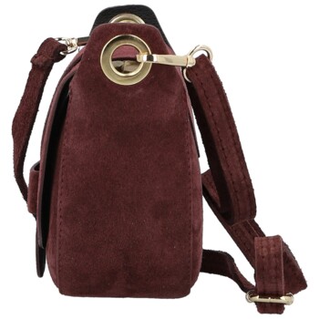 Dámská kožená crossbody kabelka vínová - Delami Vera Pelle Ylla