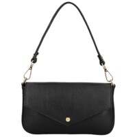 Dámská kožená kabelka na rameno černá - Delami Vera Pelle Aksely