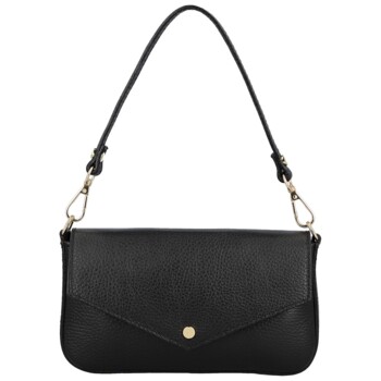 Dámská kožená kabelka na rameno černá - Delami Vera Pelle Aksely