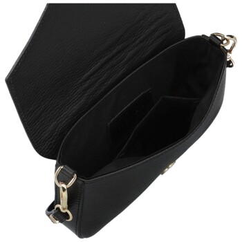 Dámská kožená kabelka na rameno černá - Delami Vera Pelle Aksely