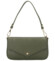 Dámská kožená kabelka na rameno tmavě zelená - Delami Vera Pelle Aksely