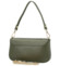 Dámská kožená kabelka na rameno tmavě zelená - Delami Vera Pelle Aksely
