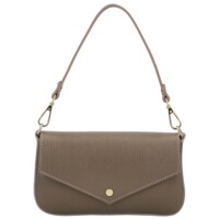 Dámská kožená kabelka na rameno taupe - Delami Vera Pelle Aksely