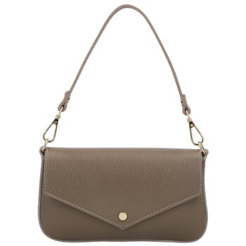 Dámská kožená kabelka na rameno taupe - Delami Vera Pelle Aksely