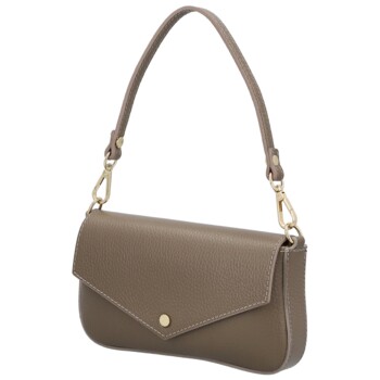 Dámská kožená kabelka na rameno taupe - Delami Vera Pelle Aksely