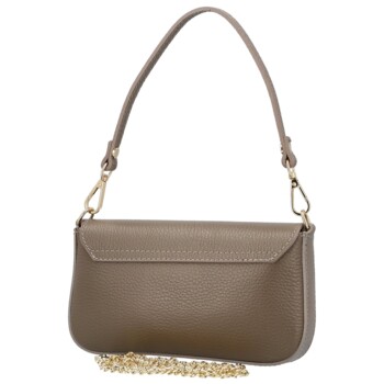 Dámská kožená kabelka na rameno taupe - Delami Vera Pelle Aksely