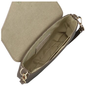 Dámská kožená kabelka na rameno taupe - Delami Vera Pelle Aksely