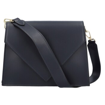 Dámská kožená kabelka na rameno tmavě modrá - Delami Charlien
