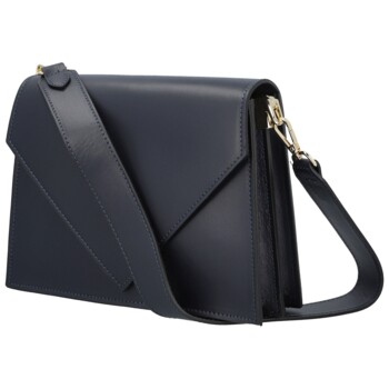 Dámská kožená kabelka na rameno tmavě modrá - Delami Charlien