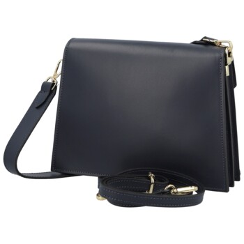 Dámská kožená kabelka na rameno tmavě modrá - Delami Charlien
