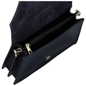 Dámská kožená kabelka na rameno tmavě modrá - Delami Charlien