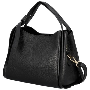 Dámská kožená kabelka do ruky černá - Delami Vera Pelle Mija