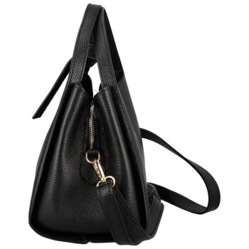 Dámská kožená kabelka do ruky černá - Delami Vera Pelle Mija