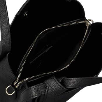 Dámská kožená kabelka do ruky černá - Delami Vera Pelle Mija