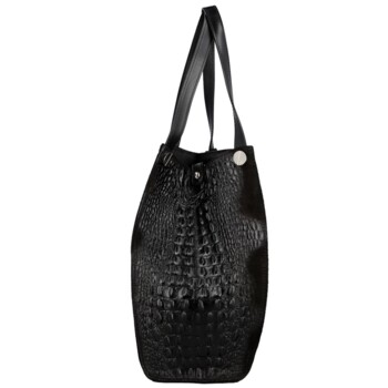 Dámská kožená kabelka na rameno černá - Delami Vera Pelle Jasmin