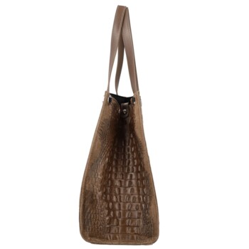 Dámská kožená kabelka na rameno taupe - Delami Vera Pelle Jasmin