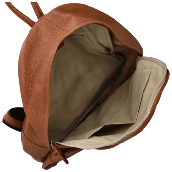 Dámský kožený batoh koňakový - Delami Vera Pelle Archie