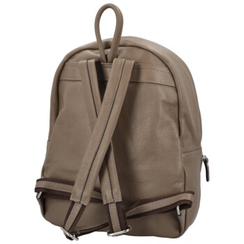 Dámský kožený batoh taupe - Delami Vera Pelle Archie