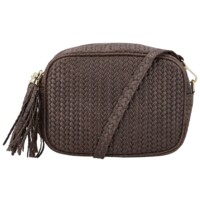 Dámská kožená crossbody kabelka tmavě hnědá - Delami Vera Pelle Teresia
