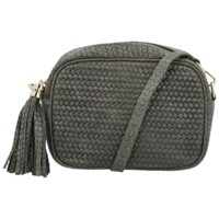 Dámská kožená crossbody kabelka šedá - Delami Vera Pelle Teresia
