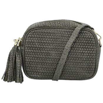 Dámská kožená crossbody kabelka šedá - Delami Vera Pelle Teresia