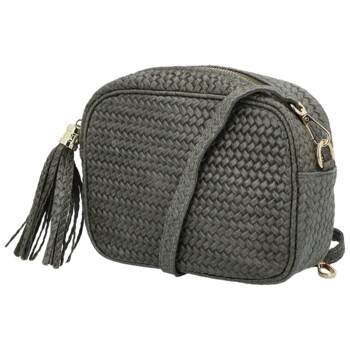 Dámská kožená crossbody kabelka šedá - Delami Vera Pelle Teresia