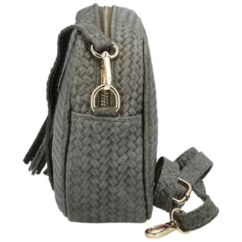 Dámská kožená crossbody kabelka šedá - Delami Vera Pelle Teresia