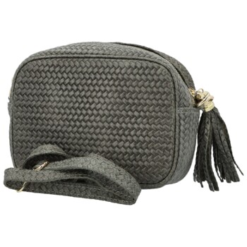 Dámská kožená crossbody kabelka šedá - Delami Vera Pelle Teresia