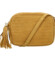 Dámská kožená crossbody kabelka žlutá - Delami Vera Pelle Teresia