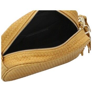 Dámská kožená crossbody kabelka žlutá - Delami Vera Pelle Teresia