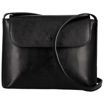 Dámská kožená crossbody kabelka černá - Delami Vera Pelle Walli