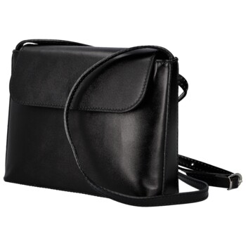 Dámská kožená crossbody kabelka černá - Delami Vera Pelle Walli