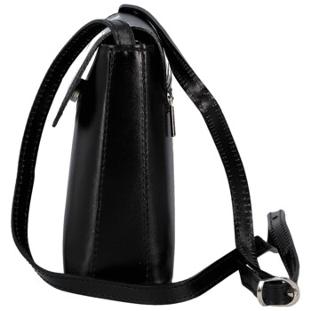 Dámská kožená crossbody kabelka černá - Delami Vera Pelle Walli