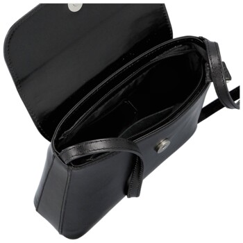 Dámská kožená crossbody kabelka černá - Delami Vera Pelle Walli