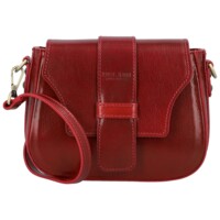 Dámská kožená crossbody kabelka vínová - Delami Vera Pelle Lajla